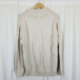 LL Bean 1/4 or Half Zip Contrast Color Sweater Mens L Funnel Neck Henley Classic