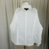 TALBOTS Woman 100% Cotton White Eyelet Lace Jacket Blazer Womens 16W Plus Size