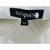 Ellen Tracy White Cotton Summer Sundress Pleated Dress Womens 12 Weighted Lined