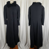 Smiley's Black Winter Wool Long Maxi Skater Peacoat Womens M L Velvet Collar