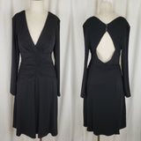 Kay Unger NY Formal Black Sexy Keyhole Bare Back Fitted Slinky Dress Womens 12