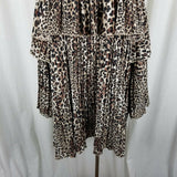 Missguided Animal Leopard Print Layered Tiered Swing Dress Womens 14 Plus Mini