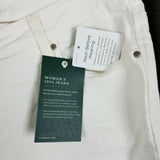 LL Bean 1912 Classic Fit White Denim Jeans Womens 16 NWT American Made Fabric