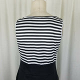 ToTo Collection Black Striped Sailor Tunic Tank Dress Womens 1XL Empire Waist