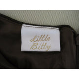 Little Bitty Chocolate Brown Velvet Metallic Sheen Bubble Dressy Dress Girls 6X