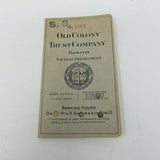 1928 Old Colony Trust Company Boston Bank Register Receipt Deposit Pass Book 5in