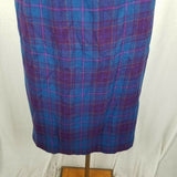 Pendleton Virgin Wool Tartan Scotch Plaid Skirt Womens 10 USA Yellow Label Blue