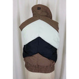 Monika Tilley Profile Down Vest Mens S Chevron Stripe Zip Up Puffer Colorblock