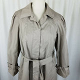 Misty Valley Vintage Plaid Insulated Blanket Lined Rain Trench Coat Womens 10
