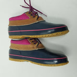 Vintage Lands End Direct Hot Pink Rubber Hunting Duck Shoe Boots Womens 7 Blue