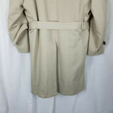 John Weitz by Casualcraft Insulated Belted Trench Coat Mens 46R Faux Fur Liner