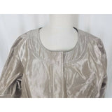 Victor Costa Occasion Gold Metallic Jacket 3/4 Sleeves Snap Up Shimmer Womens L
