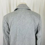 LL Bean Wool Cashmere Double Breasted Peacoat Jacket Short Coat Womens 8 Gray