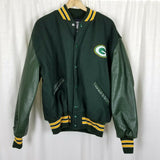 Vintage DeLong Green Bay Packers Letterman Sports Jacket Wool Leather Mens XL