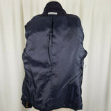 Hannington Boston Wool Blazer Jacket Womens 15 16 Navy Blue Gold Crest Buttons