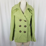 Tribal Wool Cashmere Double Breasted Peacoat Jacket Short Coat Womens 10 Green