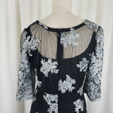 Mod Vintage 60s Twiggy Space Age Fit & Flare Twirl Dress Sheer Lace Womens M L