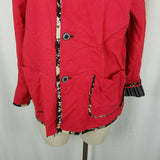 Vintage Reversible Quilted Artsy Jacket Blazer Womens L Handmade Black Red 90s