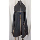 Gap Hooded Felted Wool Belted Tie Wrap Sweater Jacket Womens S Swing Oatmeal Tan