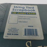 Vintage String Tied Green Scrapbook 12"x14" Photo Album Thompson Products NOS