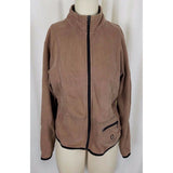 Mirage Las Vegas Casino Full Zip Up Sweatshirt Sweater Jacket Golf Womens L Tan
