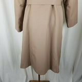 Vintage Mod MCM Plaid Lined Belted Long Trench Coat Womens S Zip Out Liner USA