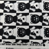 Cats & Dogs Brother Sister Design Studio Fabric 1/2 yard B18-SP.P03 2007 Black