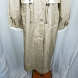 Essentials Worthington Sheen Cinch Cape Top Rain Trench Coat Womens 12 80s Tan