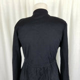 Vintage Santana Double Knit Sweater Coat Dress Womens S M Gold Buttons Front