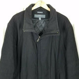 Perry Ellis Portfolio Wool Blend Quilted Peacoat Jacket Car Coat Mens XXL Black