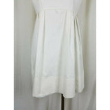 Ellen Tracy White Cotton Summer Sundress Pleated Dress Womens 12 Weighted Lined