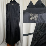Smiley's Black Winter Wool Long Maxi Skater Peacoat Womens M L Velvet Collar