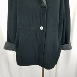 Vegan Sherpa Shearling Wool Fleece Parka Jacket Peacoat Womens XL 1X Piecework