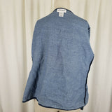 Serengeti Open Front Embroidered Paisley Denim Blue Jean Wrap Jacket Womens L