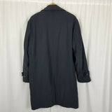 Utex Insulated Charcoal Gray Trench Coat Mens 40 Wool Zip Out Removable Liner