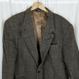 Deansgate Luxury Blend Lambswool Herringbone Blazer Sport Coat Jacket Mens 44R