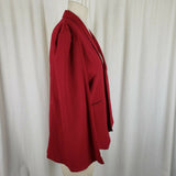 Sophie Rue Red Cape Vest Jacket Blazer Open Front Swing Womens M SR1768 Cotton