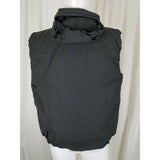 Hugo Valentino Black Buffalo Plaid Flannel Lined Puffer Zip Up Vest Mens L Hood