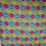 Richloom Peace Signs Hexagons 4 yds Screenprint Design Cotton Fabric 2010 Bold