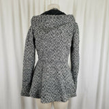 Aeropostale Hooded Wool Herringbone Fit & Flare Double Breasted Peacoat Womens M