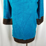 Lifestyle by Legacy Velour 3/4 Sleeve Tunic Top Blouse Mini Dress Womens S Brown
