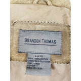 Brandon Thomas Brown LEATHER Suede Embellished Vines Applique JACKET Womens XL