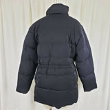 Anne Klein Black Goose Down Quilted Puffer Jacket Parka Womens M Microfiber