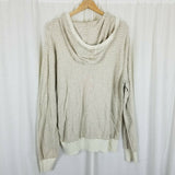 JCrew Harbor Cotton Merino Wool Sailor Striped Hooded Henley Sweater Mens XL Tan