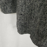 Vintage HARRIS Tweed Blazer Black Herringbone Wool Sport Coat Jacket Mens 42 44