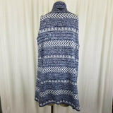 Lucky Brand Waterfall Long Open Front Wrap Cotton Cardigan Sweater Womens M