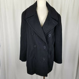 Jones New York Double Breasted Winter Wool Military Short Peacoat Coat Womens L