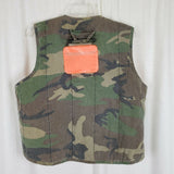 Vintage The Apparel Co. Hunter Safety Orange Camo Hunting Vest Mens L Patch