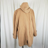 LL Bean Toggle Closure Hooded Ribbed Wool Duffel Winter Peacoat Coat Womens XL