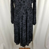 Lauren Ralph Lauren Velvet Fit & Flare Faux Wrap Little Black Dress Womens 8